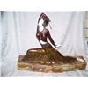 Image 4 : IMPRESSIVE CHIPARUS SIGNED FRENCH BRONZE, IVORY & MARBLE ART DECO SCULPTURE. CIRCA 1930'S 23T X 30W