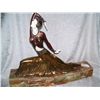 Image 5 : IMPRESSIVE CHIPARUS SIGNED FRENCH BRONZE, IVORY & MARBLE ART DECO SCULPTURE. CIRCA 1930'S 23T X 30W