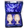 Image 1 : PAIR OF FOSSIL GOBLETS IN PRESENTATION BLUE CASE