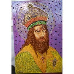 WILLIAM VERDULT, "ST NICHOLAS." ORIGINAL BEJEWELED OIL ON PANEL PAINTING. PREV.APPRAISED $334,000