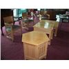 Image 1 : GORGEOUS, LIKE NEW SIX PIECE THOMASVILLE BLOND WOOD FURNITURE SET, INCLU: (3) TABLES & (3) CHAIRS