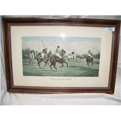  GETTING AWAY W/ THE BALL  CUSTOM FRAMED POLO FINE ART PRINT