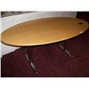 Image 1 : VERY NICE OVAL BLOND WOOD OFFICE TABLE