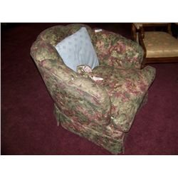 FLORAL UPHOLSTERED ARM CHAIR