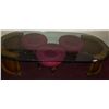 Image 2 : UNIQUE GLASS TOP COFFEE TABLE W/ (3) RED UPHOLSTERED MINI-STOOLS