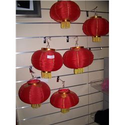 LOT OF (6) CHINESE RED LANTERNS