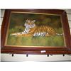 Image 2 : "PORTRAIT OF A TIGER" ORIGINAL OIL ON CANVAS PAINTING, NICELY FRAMED