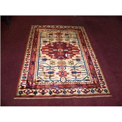 GORGEOUS HAND WOVEN TURKOMAN WOOL RUG, WITH BEAUTIFUL COLORS & PATTERN