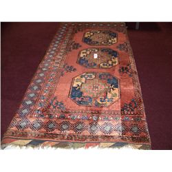 GORGEOUS HAND WOVEN TURKOMAN WOOL RUG 70L X 40W , WITH BEAUTIFUL COLORS & PATTERN