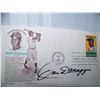 Image 1 : JOE DIAMAGGIO HAND SIGNED POSTCARD ON JACKIE ROBINSON 1ST DAY ISSUE POSTCARD W/ STAMP