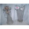Image 1 : (2) PIECES OF VINTAGE CRYSTAL, VASE MARKED $225