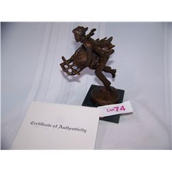 "DOWN THE HILL" LIMITED EDITION BRONZE SCULPTURE BY DENNIS SMITH