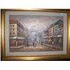 Image 1 : BURNETT EUROPEAN STREET SCENE. ORIGINAL OIL ON CANVAS, CUSTOM FRAMED 35T X46W