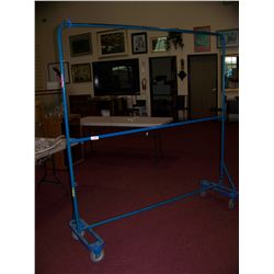 INDUSTRIAL CLOTHING RACK ON WHEELS