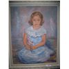 Image 1 : J. MILES SIGNED VINTAGE ORIGINAL OIL ON CANVAS FRAMED PAINTING. "YOUNG GIRL IN A BLUE DRESS"  36X30