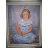 Image 2 : J. MILES SIGNED VINTAGE ORIGINAL OIL ON CANVAS FRAMED PAINTING. "YOUNG GIRL IN A BLUE DRESS"  36X30