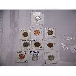 COLLECTION OF (10) CHOICE UNITED STATES COINS, AS SHOWN, MANY RARE DATES