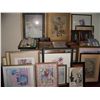 Image 1 : HUGE TABLE LOT OF +50 ASSORTED FRAMED & UNFRAMED WORKS OF ART INCLUDING PRINTS, PAINTINGS & MORE