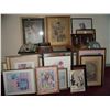 Image 2 : HUGE TABLE LOT OF +50 ASSORTED FRAMED & UNFRAMED WORKS OF ART INCLUDING PRINTS, PAINTINGS & MORE