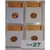 Image 2 : (4X$) SGS CERTIFIED MS-70 LINCOLN CENTS 1991-P TO1994-P. ALL MS 70