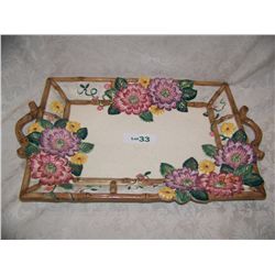 FITZ & FLOYD FLORAL SERVING TRAY