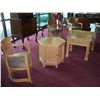 Image 1 : GORGEOUS, LIKE NEW SIX PIECE THOMASVILLE BLOND WOOD FURNITURE SET, INCLU: (3) TABLES & (3) CHAIRS