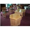 Image 3 : GORGEOUS, LIKE NEW SIX PIECE THOMASVILLE BLOND WOOD FURNITURE SET, INCLU: (3) TABLES & (3) CHAIRS
