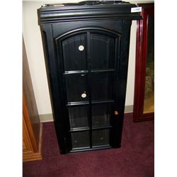 BLACK & GLASS DISPLAY CABINET