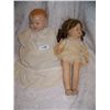Image 1 : PAIR OF ANTIQUE/ VINTAGE HAND PAINTED PAPER MACHE DOLLS, BOY & GIRL