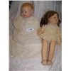 Image 3 : PAIR OF ANTIQUE/ VINTAGE HAND PAINTED PAPER MACHE DOLLS, BOY & GIRL