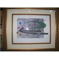 JOAN MIRO NUMBERED LITHOGRAPH, GALLERY FRAMED WITH C.O.A  #129/500