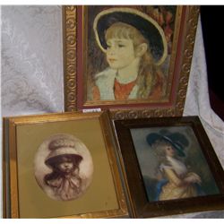 LOT OF (3) VINTAGE, CLASSIC FINE ART PRINTS IN VERY NICE FRAMES