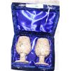 Image 2 : PAIR OF FOSSIL GOBLETS IN PRESENTATION BLUE CASE