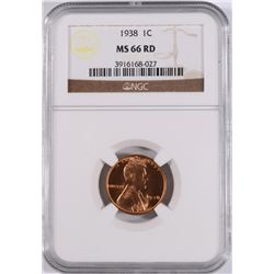 1938 LINCOLN CENT, NGC MS-66 RED!