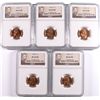 Image 1 : ( 5 ) 1945-D LINCOLN CENTS, NGC MS-66 RED GEMS!