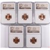 Image 1 : ( 5 ) 1944 LINCOLN CENTS, NGC MS-66 RED GEMS!