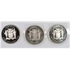 Image 1 : LOT OF 3 $5.00 JAMAICA SILVER PROOF COINS NICE