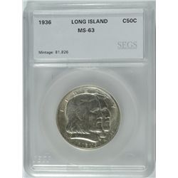 1936 LONG ISLAND COMMEN HALF DOLLAR SEGS MS-63