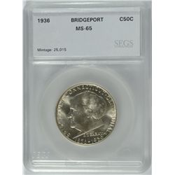 1936 BRIDGEPORT COMMEN HALF DOLLAR SEGS MS-65
