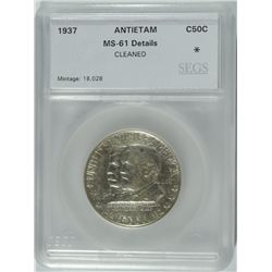1937 ANTIETAM COMMEN HALF DOLLAR SEGS MS-61 DETAILS