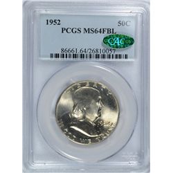 1952 FRANKLIN HALF DOLLAR PCGS MS64 FBL CAC