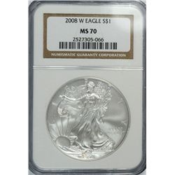2008-W AMERICAN SILVER EAGLE NGC MS 70
