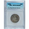 Image 1 : 1853 SEATED LIBERTY QUARTER ICG EF-45 DETAILS REVERSE STAINED