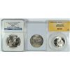 Image 1 : 3 COIN LOT: 2013-D 5 STAR GEN. HALF NGC MS69, 1982-D WASHINGTON HALF ANACS MS66