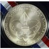 Image 2 : 2010 BOY SCOUTS CENTENNIAL SILVER DOLLAR,  BU,  IN ORIGINAL BOX / CERT