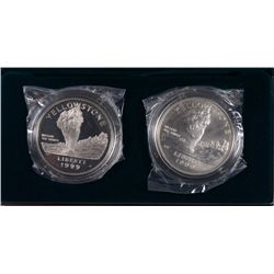 1999 YELLOWSTONE NATIONAL PARK COMMEM (2 COIN) SILVER DOLLAR SET