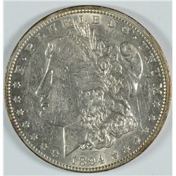 1894-O MORGAN SILVER DOLLAR, AU