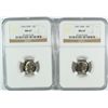 Image 1 : 1966 AND 1967 SMS ROOSEVELT DIMES, BOTH NGC MS-67