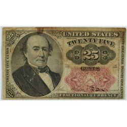 1874 TWENTY FIVE CENT US FRACTIONAL NOTE