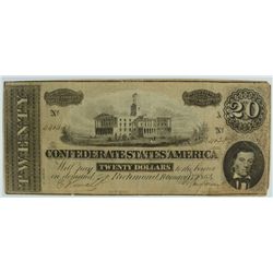 1864 $20 CONFEDERATE STATES OF AMERICA